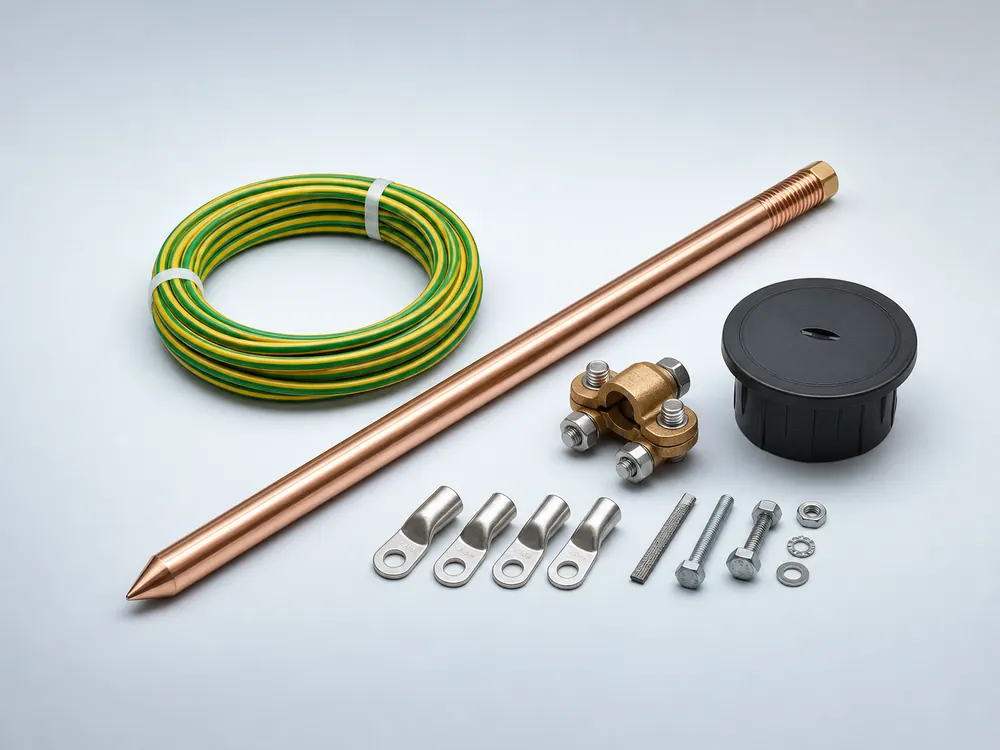 Solar earthing kit for safe rooftop solar installation