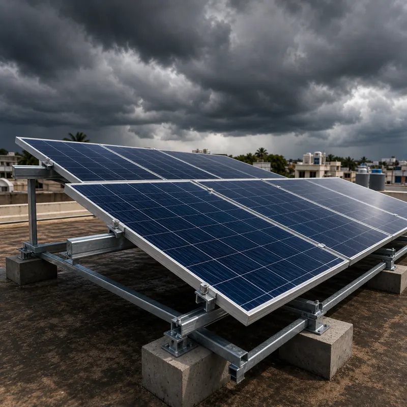 Durable rooftop solar panel mounting structure for Odisha weather